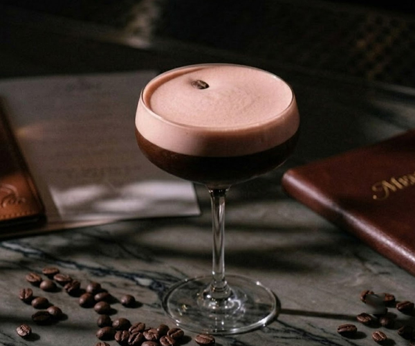 Pink Spresso rich cocktail with ruby port wine and coffee