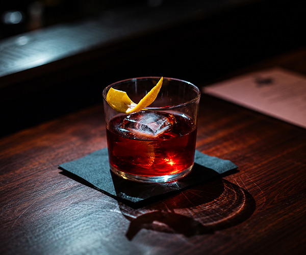 Gentle Negroni signature cocktail with bitter and citrus notes